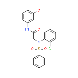 ChemSpider 2D Image | N~2~-(2-Chlorophenyl)-N-(3-methoxyphenyl)-N~2~-[(4-methylphenyl)sulfonyl]glycinamide | C22H21ClN2O4S