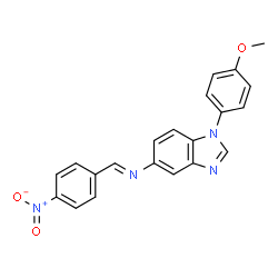ChemSpider 2D Image | 1-(4-Methoxyphenyl)-N-[(E)-(4-nitrophenyl)methylene]-1H-benzimidazol-5-amine | C21H16N4O3