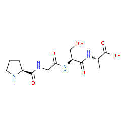 ChemSpider 2D Image | L-Prolylglycyl-L-seryl-L-alanine | C13H22N4O6
