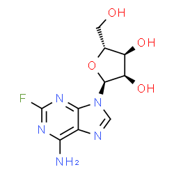 ChemSpider 2D Image | 2-Fluoro-9-(alpha-D-ribofuranosyl)-9H-purin-6-amine | C10H12FN5O4