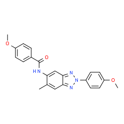 ChemSpider 2D Image | 4-Methoxy-N-[2-(4-methoxyphenyl)-6-methyl-2H-benzotriazol-5-yl]benzamide | C22H20N4O3