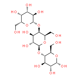 ChemSpider 2D Image | beta-D-Galactopyranosyl-(1->4)-beta-D-galactopyranosyl-(1->4)-alpha-D-glucopyranose | C18H32O16