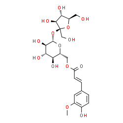 ChemSpider 2D Image | beta-D-Fructofuranosyl 6-O-[(2E)-3-(4-hydroxy-3-methoxyphenyl)-2-propenoyl]-beta-D-glucopyranoside | C22H30O14