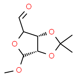 ChemSpider 2D Image | Methyl (2xi)-3,4-O-isopropylidene-D-erythro-pentodialdo-5,2-furanoside | C9H14O5