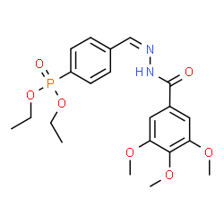 ChemSpider 2D Image | Diethyl (4-{(Z)-[(3,4,5-trimethoxybenzoyl)hydrazono]methyl}phenyl)phosphonate | C21H27N2O7P