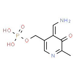 ChemSpider 2D Image | [(4Z)-4-(Aminomethylene)-6-methyl-5-oxo-4,5-dihydro-3-pyridinyl]methyl dihydrogen phosphate | C8H11N2O5P