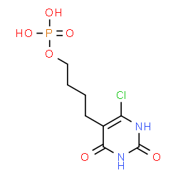 ChemSpider 2D Image | 4-(6-CHLORO-2,4-DIOXO-1,2,3,4-TETRAHYDROPYRIMIDIN-5-YL) BUTYL PHOSPHATE | C8H12ClN2O6P