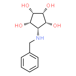 ChemSpider 2D Image | (1R,2R,3S,4S,5r)-5-(Benzylamino)-1,2,3,4-cyclopentanetetrol | C12H17NO4