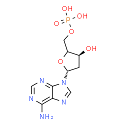 ChemSpider 2D Image | 9-[(4xi)-2-Deoxy-5-O-phosphono-beta-D-glycero-pentofuranosyl]-9H-purin-6-amine | C10H14N5O6P
