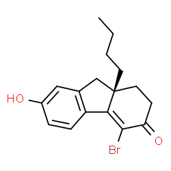 ChemSpider 2D Image | (9aS)-4-Bromo-9a-butyl-7-hydroxy-1,2,9,9a-tetrahydro-3H-fluoren-3-one | C17H19BrO2