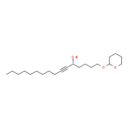 ChemSpider 2D Image | (5R)-1-(Tetrahydro-2H-pyran-2-yloxy)-6-hexadecyn-5-ol | C21H38O3