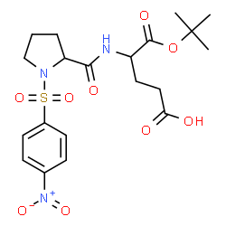 ChemSpider 2D Image | 5-[(2-Methyl-2-propanyl)oxy]-4-[({1-[(4-nitrophenyl)sulfonyl]-2-pyrrolidinyl}carbonyl)amino]-5-oxopentanoic acid | C20H27N3O9S