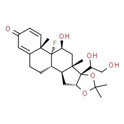 ChemSpider 2D Image | (4aS,4bR,5S,6aS,6bR,9aR,10aS,10bS)-6b-[(1R)-1,2-Dihydroxyethyl]-4b-fluoro-5-hydroxy-4a,6a,8,8-tetramethyl-4a,4b,5,6,6a,6b,9a,10,10a,10b,11,12-dodecahydro-2H-naphtho[2',1':4,5]indeno[1,2-d][1,3]dioxol-
2-one | C24H33FO6