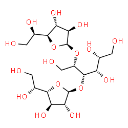 ChemSpider 2D Image | alpha-D-Galactofuranosyl-(1->2)-[beta-D-galactofuranosyl-(1->3)]-D-galactitol | C18H34O16