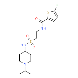 ChemSpider 2D Image | 5-Chloro-N-{2-[(1-isopropyl-4-piperidinyl)sulfamoyl]ethyl}-2-thiophenecarboxamide | C15H24ClN3O3S2