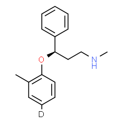 ChemSpider 2D Image | (3R)-N-Methyl-3-{[2-methyl(4-~2~H)phenyl]oxy}-3-phenyl-1-propanamine | C17H20DNO