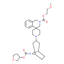 ChemSpider 2D Image | 2-Methoxyethyl 1'-(8-{[(3S)-tetrahydro-3-furanyloxy]carbonyl}-8-azabicyclo[3.2.1]oct-3-yl)-1H-spiro[isoquinoline-4,4'-piperidine]-2(3H)-carboxylate | C29H41N3O6