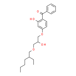 ChemSpider 2D Image | (4-(3-((2-Ethylhexyl)oxy)-2-hydroxypropoxy)-2-hydroxyphenyl) phenyl ketone | C24H32O5