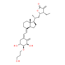ChemSpider 2D Image | (1R,2S,3R,5Z,7E,23S)-1,3-Dihydroxy-2-(3-hydroxypropoxy)-23,26-epoxy-9,10-secostigmasta-5,7,10,25(27)-tetraen-26-one | C32H48O6