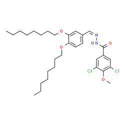 ChemSpider 2D Image | N'-{(Z)-[3,4-Bis(octyloxy)phenyl]methylene}-3,5-dichloro-4-methoxybenzohydrazide | C31H44Cl2N2O4