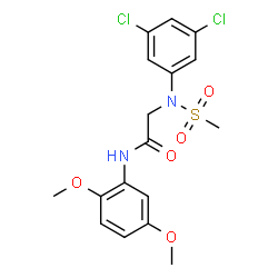 ChemSpider 2D Image | N~2~-(3,5-Dichlorophenyl)-N-(2,5-dimethoxyphenyl)-N~2~-(methylsulfonyl)glycinamide | C17H18Cl2N2O5S