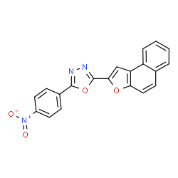 ChemSpider 2D Image | 2-(Naphtho[2,1-b]furan-2-yl)-5-(4-nitrophenyl)-1,3,4-oxadiazole | C20H11N3O4