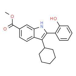 ChemSpider 2D Image | Methyl 3-cyclohexyl-2-(2-hydroxyphenyl)-1H-indole-6-carboxylate | C22H23NO3