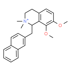 ChemSpider 2D Image | 7,8-Dimethoxy-2,2-dimethyl-1-(2-naphthylmethyl)-1,2,3,4-tetrahydroisoquinolinium | C24H28NO2