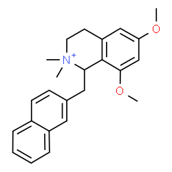 ChemSpider 2D Image | 6,8-Dimethoxy-2,2-dimethyl-1-(2-naphthylmethyl)-1,2,3,4-tetrahydroisoquinolinium | C24H28NO2