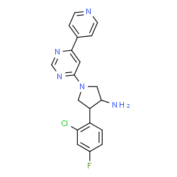 ChemSpider 2D Image | 4-(2-Chloro-4-fluorophenyl)-1-[6-(4-pyridinyl)-4-pyrimidinyl]-3-pyrrolidinamine | C19H17ClFN5