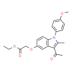 ChemSpider 2D Image | Ethyl {[3-acetyl-1-(4-methoxyphenyl)-2-methyl-1H-indol-5-yl]oxy}acetate | C22H23NO5