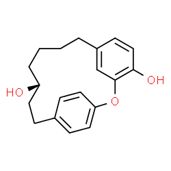 ChemSpider 2D Image | (12R)-2-Oxatricyclo[13.2.2.13,7]eicosa-3,5,7(20),15,17,18-hexaene-4,12-diol | C19H22O3