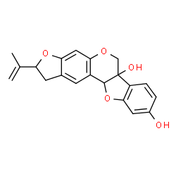 ChemSpider 2D Image | 2-Isopropenyl-1,2-dihydro-6H-[1]benzofuro[3,2-c]furo[3,2-g]chromene-6a,9(11aH)-diol | C20H18O5