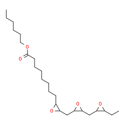 ChemSpider 2D Image | Hexyl 3-((3-((3-ethyloxiranyl)methyl)oxiranyl)methyl)oxiran-2-octanoate | C24H42O5