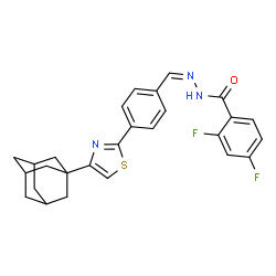 ChemSpider 2D Image | N'-[(Z)-{4-[4-(Adamantan-1-yl)-1,3-thiazol-2-yl]phenyl}methylene]-2,4-difluorobenzohydrazide | C27H25F2N3OS