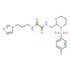 ChemSpider 2D Image | N-[3-(1H-Imidazol-1-yl)propyl]-N'-({3-[(4-methylphenyl)sulfonyl]-1,3-oxazinan-2-yl}methyl)ethanediamide | C20H27N5O5S