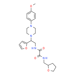 ChemSpider 2D Image | N-{2-(2-Furyl)-2-[4-(4-methoxyphenyl)-1-piperazinyl]ethyl}-N'-(tetrahydro-2-furanylmethyl)ethanediamide | C24H32N4O5