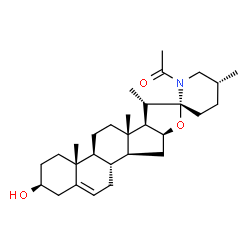 ChemSpider 2D Image | 1-[(3beta,22alpha,25R)-3-Hydroxyspirosol-5-en-28-yl]ethanone | C29H45NO3