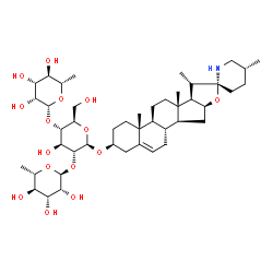 ChemSpider 2D Image | (3beta,22alpha,25R)-Spirosol-5-en-3-yl 6-deoxy-alpha-L-mannopyranosyl-(1->2)-[6-deoxy-beta-L-mannopyranosyl-(1->4)]-beta-D-glucopyranoside | C45H73NO15