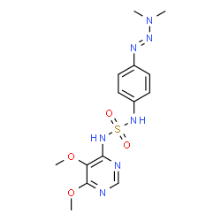 ChemSpider 2D Image | N-(5,6-Dimethoxy-4-pyrimidinyl)-N'-{4-[(1E)-3,3-dimethyl-1-triazen-1-yl]phenyl}sulfuric diamide | C14H19N7O4S