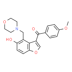 ChemSpider 2D Image | [5-Hydroxy-4-(4-morpholinylmethyl)-1-benzofuran-3-yl](4-methoxyphenyl)methanone | C21H21NO5