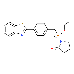 ChemSpider 2D Image | Ethyl [4-(1,3-benzothiazol-2-yl)benzyl](2-oxo-1-pyrrolidinyl)phosphinate | C20H21N2O3PS