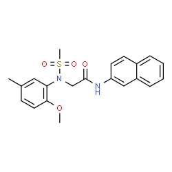 ChemSpider 2D Image | N~2~-(2-Methoxy-5-methylphenyl)-N~2~-(methylsulfonyl)-N-2-naphthylglycinamide | C21H22N2O4S