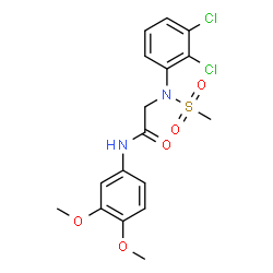 ChemSpider 2D Image | N~2~-(2,3-Dichlorophenyl)-N-(3,4-dimethoxyphenyl)-N~2~-(methylsulfonyl)glycinamide | C17H18Cl2N2O5S