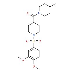 ChemSpider 2D Image | {1-[(3,4-Dimethoxyphenyl)sulfonyl]-4-piperidinyl}(4-methyl-1-piperidinyl)methanone | C20H30N2O5S