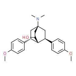 ChemSpider 2D Image | (2R,6R,7R)-4-(Dimethylamino)-6,7-bis(4-methoxyphenyl)bicyclo[2.2.2]octan-2-ol | C24H31NO3