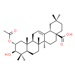 ChemSpider 2D Image | (2alpha,3beta)-2-Acetoxy-3-hydroxyolean-12-en-28-oic acid | C32H50O5
