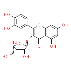 ChemSpider 2D Image | 2-(3,4-Dihydroxyphenyl)-5,7-dihydroxy-4-oxo-4H-chromen-3-yl (3xi)-alpha-L-erythro-pentofuranoside | C20H18O11