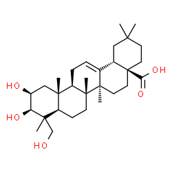 ChemSpider 2D Image | (2beta,3beta)-2,3,23-Trihydroxyolean-12-en-28-oic acid | C30H48O5