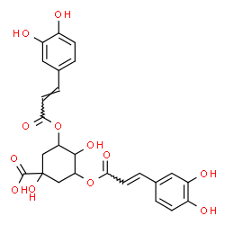 ChemSpider 2D Image | 3,5-Bis{[(2E)-3-(3,4-dihydroxyphenyl)-2-propenoyl]oxy}-1,4-dihydroxycyclohexanecarboxylic acid | C25H24O12